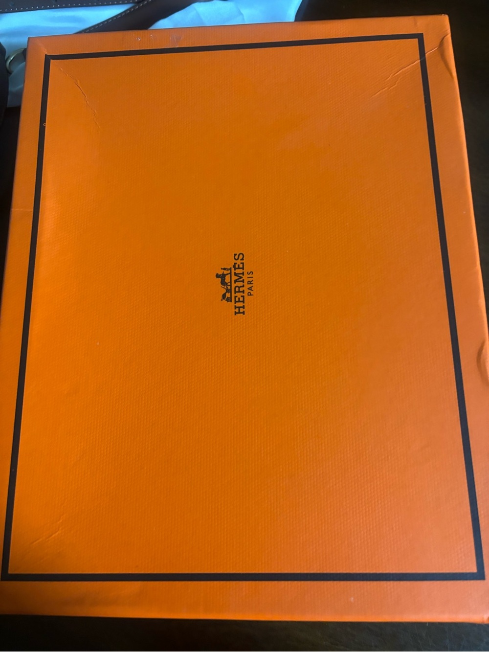 Hermes Orange and Black Sandals Box